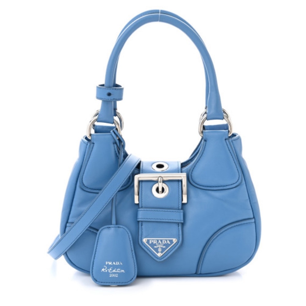 authentic PRADA Nappa Soft Padded Re-Edition 2002 Moon Bag in Onda. NWT.